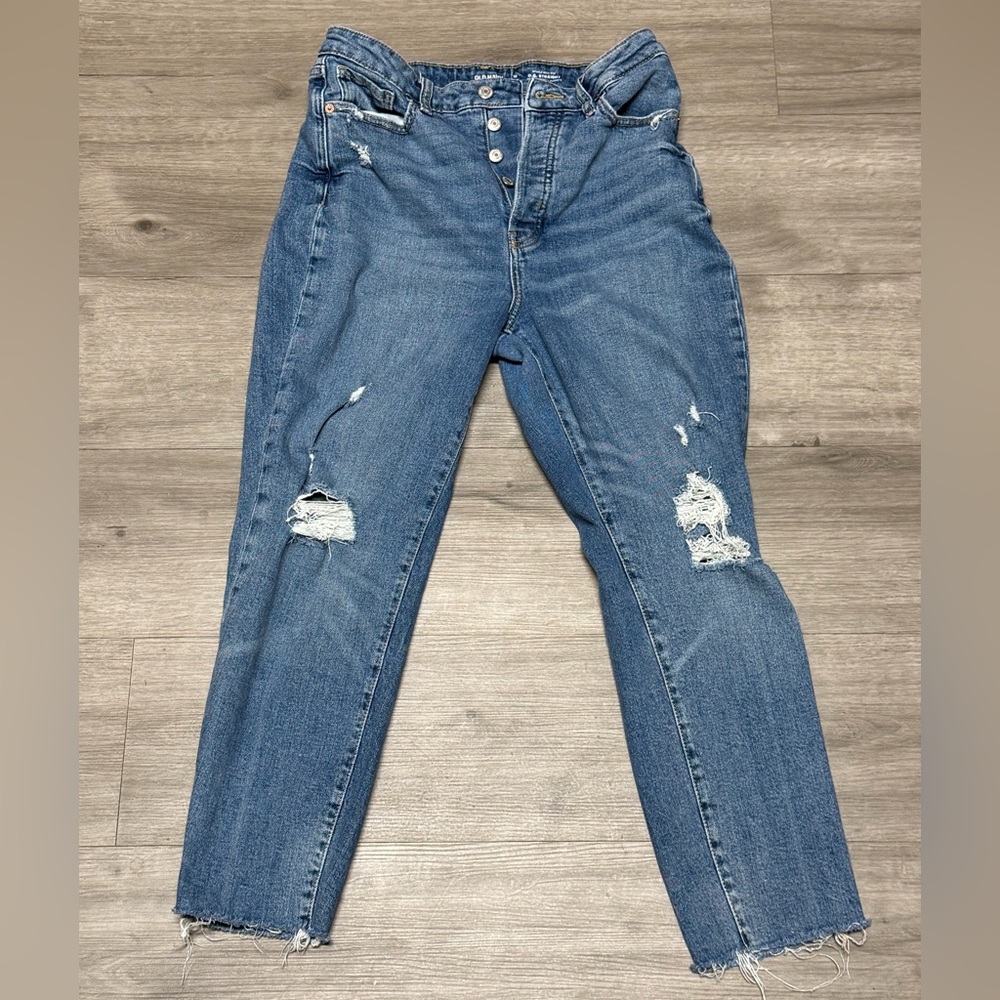 Old Navy High Rise Blue Distressed Jeans 10P
